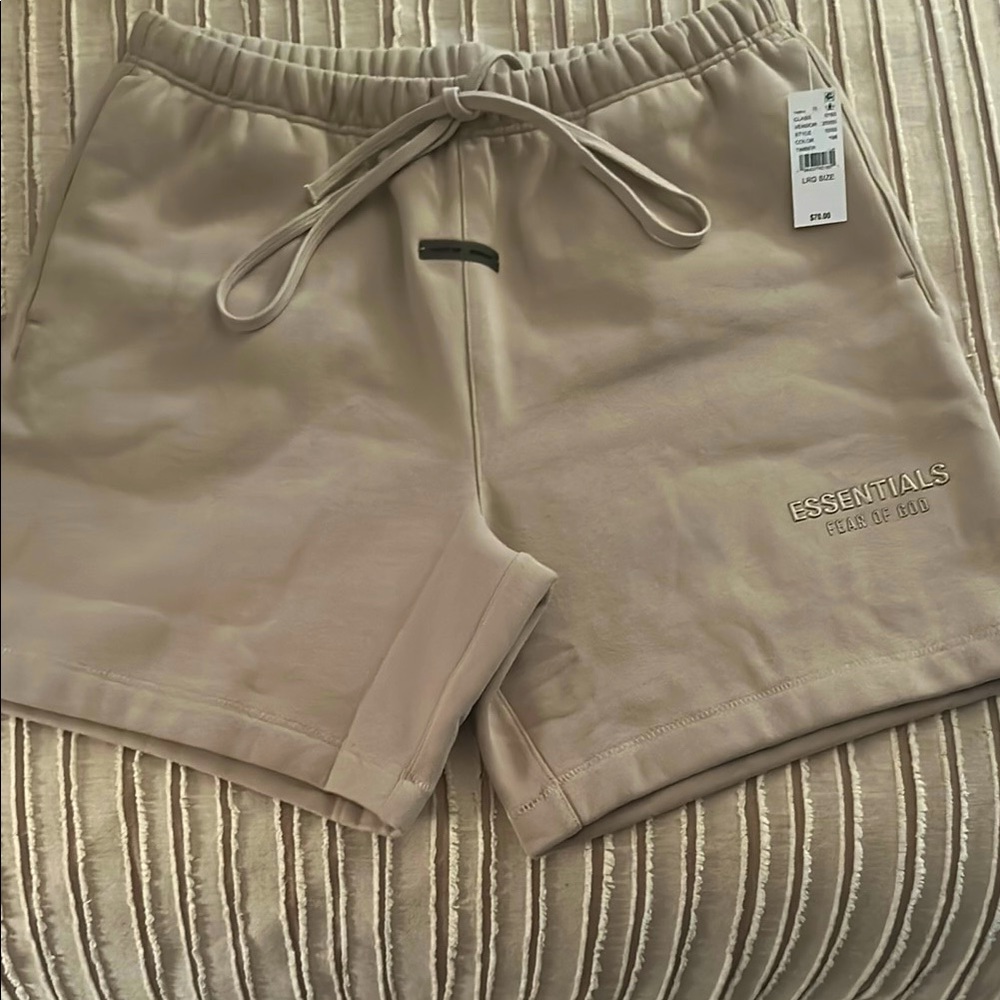 Essentials Tan Athletic Shorts Relaxed Fit